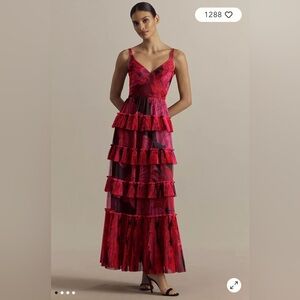 NWT Hutch Freya Sleeveless Tiered Tulle Maxi Dress